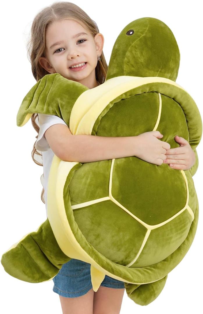 28 inch Big Green Sea Turtle Stuffed Animals Giant Soft Plush Toys, Large Ocean Turtle Plushies Body Pillow, Gifts for Kid Boys, Girls, Girlfriend, Birthday, Valentine's, Christmas
