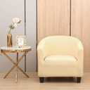 Club Chair Cover, High Stretch Tub Chair Cover, Universal Spandex Pattern Armchair Sofa Cover Cover Couch Slipcover for Living Room Club Bar Counter (Beige)