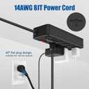 Heavy Duty Power Strip with USB,8 Outlet Workshop Metal Power Strip,PD20W USB C 15A 1200 Joules Surge Protection,Wide Spaced,15FT Cord