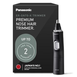 Panasonic Ear and Nose Hair Trimmer for Men with Vacuum Cleaning System, Powerful Motor and Dual-Edge Blades for Smoother Cutting, Wet/Dry  ER-GN70-K (Black)