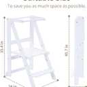 Foldable Toddler Learning Standing Tower, WOOD CITY Montessori Kitchen Step Stool Helper with 3 Adjustable Heights Learning Kitchen Tower (White)