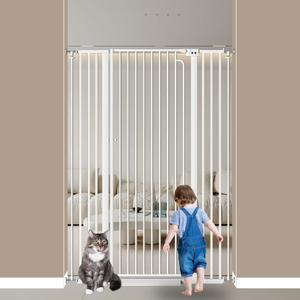 57" Extra Tall Cat Gate for Doorway,43.4"-48" Width, Extra Tall Baby Gate Tall Dog Gate Wide Baby Gate Safety,Narrow Auto-Close for Indoor Stairs, Doorways, and Kitchen