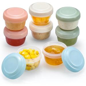 VITEVER 8 Pack 2 oz Salad Dressing Container to Go, Small Condiment Containers with Lids for Lunch Bento Box, Reusable Plastic Snack Jars, Deli Containers, Colorful Sauce Cups, Dishwasher Safe