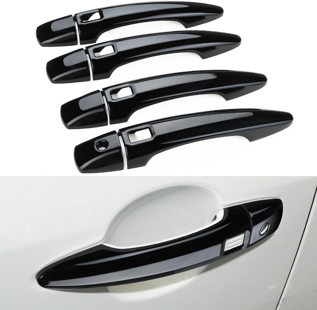 Exterior Door Handle Cover Compatible for 2026 Nissan Pathfinder Accessories 2025 2024 2023 2022 Door Handle Protector Trim with 4 Holes for Auto Lock Sensors (Glossy Black)