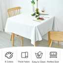 4 x 4 Pack Square Table Cloth 52x52 Inch White Tablecloth Machine Washable Fabric Polyester Table Cover for Dining, Buffet Parties, Picnic, Events, Weddings and Restaurants White