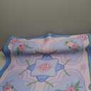 KUNTE Mahjong Mat (32"x32") - Non-Slip, Quiet, Waterproof & Foldable Game Mat for American Mahjong (Blue and Pink)