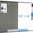 ARCOBIS Cork Board White Board Combo, 24"X18" Linen Bulletin Board Whiteboard for Wall, Double-Sided Magnetic Dry Erase Corkboard for Home, Office, School, Grey