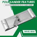 Hicarer 1 Pc No-flip Pole Sander Head for Drywall with Quick Release Clips and Universal Coarse Thread Wall Ceiling Sander, Head Only