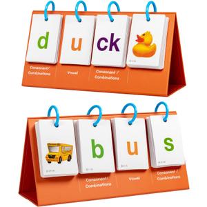 Alened Sight Words Flash Cards for Kindergarten, Phonics Flash Cards, CVC Word Games Pocket Chart, Classroom Learning Activities, Phonics Games for Reading, Speech Therapy Materials for Kids, 11.4''x 5.5''