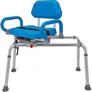 Premium Sliding Shower Swivel Seat Chair (2024 Update), Tub Transfer Bench, 330 Lb Capacity, with Updated Pull Knob and Pivoting Arms, Inside Shower and Tubs, for Handicap & Seniors