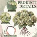 Hotop 10 Pcs Green Hydrangea Artificial Flowers 13 Inch Faux Silk Hydrangea with Stems Realistic for Decor Vintage Floral Plants Crafts Fake Heads Bouquet for Summer Home Wedding Bridal Table