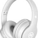 Headphones Kids Bluetooth 5.4 Wireless Play Time 68H Safe Volume Limit 85/94dB Over-Ear Foldable Headset,Fast Charging,with Aux Cord Built-in Mic for Toddler Child Pad Study Tablet White