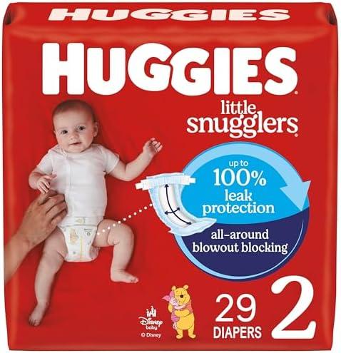 Huggies Size 2 Diapers, Little Snugglers Baby Diapers, Size 2 (12-18 lbs), 29 Count, Packaging May Vary