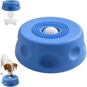 Dog Lick Bowl with Ball,Dog Licking Bowl with Rolling Ball,Slow Feeder Dog Bowls for Liquid with Rolling Ball,Slow Feeder Dog Bowls for Liquid Treat, for Large Medium Small Puppy Breeds (Blue)