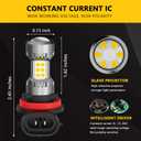 PHINLION H8 H11 LED Fog Light Bulbs 3000K Golden Yellow, 3200 Lumens Super Bright 3030 30-SMD Chips H16 DRL Lamps Replacement for Cars, Trucks, SUVs