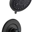 Replacement for Moen Shower Faucet Trim Kit, 9-Setting High Pressure Rain Showerhead, Shower Handle (Valve& Catridge Not Inclued), Matte Black
