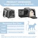 Petsfit 19"X12" X12" Expandable Pet Carrier, Square Expansion Reduces Pet Anxiety, Escape-Proof Self-Locking Zippers, 3 Easy-Access Entrances, for Cats & Small Dogs up to 18 lbs, Gray