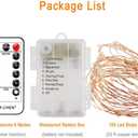 ER CHEN 8 Lighting Model Indoor and Outdoor Waterproof Battery Operated 100 LED String Lights on 33 Ft Long Ultra Thin Copper String Wire with 13 Key Remote Control(Warm White)
