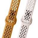 Soft Silicone Watch Bands 22mm 20mm 19mm 18mm Breathable Sweatproof Sport Watch Straps with Quick Release for Women & Men (Starlight+Yellow)