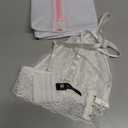 Lace Bralettes for Women No Underwire Sexy Triangle See Thru V Neck Unpadded Bra Size M Pack of 1 (White)