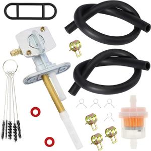 Fuel Gas Petcock Valve Tank Switch Pump Compatible with Kawasaki Bayou 220 300 400 KLF220 KLF300 KLF400 KX60 KX65 KX80 KX85 KX100 KX125 KX250 KDX200 KDX220 KDX250 KLR650 EN450 EN500 KD80X KDX80