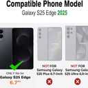 for Samsung S25 Edge Case [Compatible with MagSafe] with HD Tempered Glass Screen Protector, for Galaxy S25 Edge Heavy Duty Shockproof Protection Rugged Phone Cover(with Belt Clip-Black-MAG)