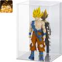 LASOA Acrylic Display Case for Collectibles Clear Display Box with Mirrored Back and Base, Self-Assembly Small Showcase for Figurines, Models, and Memorabilia, 4x4x6inch