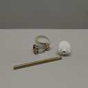 Toilet Brush and Holder Set, Wall-Mounted, Gold Handle with Replaceable Brush Heads