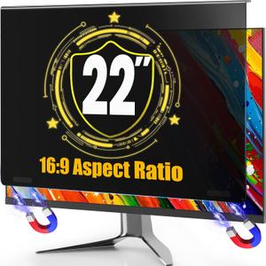 Magnetic 22 Inch Privacy Screen for Computer Monitor 16:9 Aspect Ratio,Removable Anti Blue Light Filter with Eye Protection,Hanging Anti-Spy Protector for Flat Desktop PC