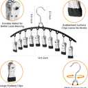 2 x Hendiy Legging Organizer for Closet, Rotatable Pants Hangers 3 Pack w/10 Clips Holds 30 Leggings, Leggings/Shorts/Jeans/Skirts/Pants Hangers w/Rubber Coated, Space Saving Hanging Closet Organizer (Black)