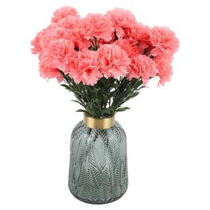 Riyuwal 28 Heads Carnations Artificial Flowers 4 Pcs Faux Carnations Bouquet 18.5in Silk Pink Flower for Wedding Decor Home Table Centerpiece Floral Arrangements (Pink)