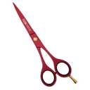 Facn Hair Cutting Scissors - Professional Hair Scissors 6.5 Inch Razor Edge Barber Shears Salon Hair Cutting Shears - Japanese Stainless Steel - Precision Cutting Premium Shears for Men, Women & Kids (The Bravo (Red))