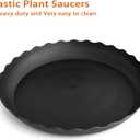 6 Pack of 12 inch Plant Saucer Plant Tray, Plastic Plant Saucer, Heavy Duty Plant Tray for Pots, Plant Saucers for Indoors Planter, Garden Water Plate Bowls (Black)