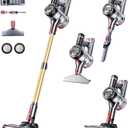 Cordless Vacuum Cleaner, 500W 40Kpa 60Mins Vacuum Cleaners for Home, Anti-tangle Stick Vacuum with Self-Standing, Wall Mount Charging, LDE Display, Wireless Vacuum for Carpet Pet Hair Hardfloor