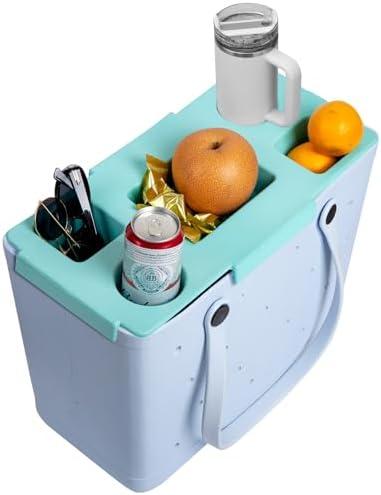 DGLOZE Topper Tray for Bogg Bag – Cup Holder & Storage Lid Compatible with Bogg Bag XL - For Stanley 30 oz 40 oz – Outdoor Beach Tray Topper Insert – Easy to Clean (Mint Green)