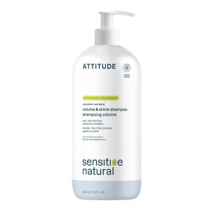ATTITUDE Hair Shampoo for Sensitive Dry Scalp, EWG Verified, Soothing Oat, For Thin Hair, Naturally Derived Ingredients, Vegan and Plant-Based, Volume and Shine, Unscented, 32 Fl Oz