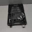 DISEN 12pcs Ratchet Wrenches Set Double Jointed, Metric Flex Head Ratcheting Wrench Set 8-19mm, Open End & Box End Combination Wrench, 72-Teeth, Cr-V Steel, with Heavy Duty Case