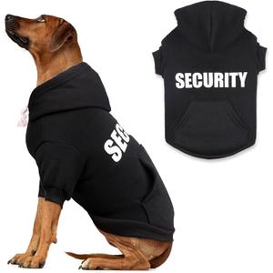Security Dog Sweater Soft Brushed Fleece Clothes Hoodie Sweatshirt with Pocket Dog Sweaters for Large Dogs(XL)