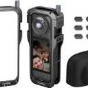 SMALLRIG Cage for Insta360 X5 Accessories, Aluminum Alloy Protective Case for Insta360 x5 with Quick Release, Built-in Cold Shoe Mounts & 1/4" Threads, with Silicone Lens Guard Cap - 5195