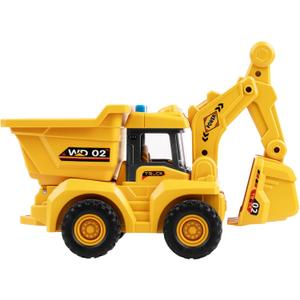 11" Dump Truck Toy, 1: 18 Scale, Inertia-Powered Dump Truck, with Realistic Lights, Rumbling Action, Anti-Slip Tires, Sturdy Plastic  Toy Truck Indoor & Outdoor Sandbox Vehicle for Kids Ages 3+