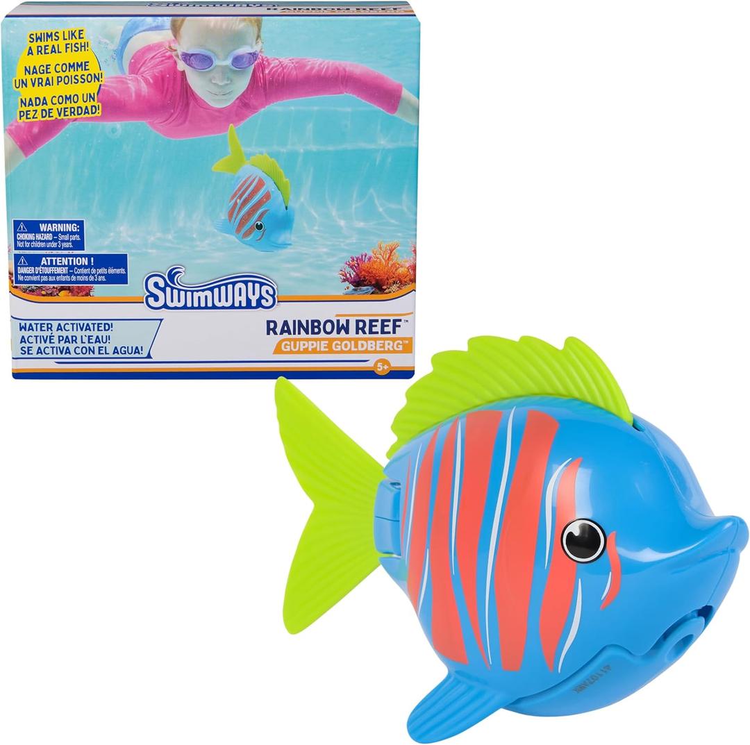 SwimWays Rainbow Reef Fish Toy, Kids Swimming Accessories & Water Toys, Learn to Swim Pool Toys for Kids Ages 5 & Up, Batteries Included, Guppie Goldberg, One Size