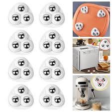 Self Adhesive Caster Wheels for Countertop  Furniture Sliders & Appliance Rollers for Kitchen, Coffee Machine, Blender, Oven  Easily Solves The Problem of Desktop Sliding (White, 16pcs)