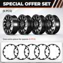 4+1 Spare Set Wheel Rim Protector Hubcaps Fit for Tesla Model Y 21 Inch,Hubcaps Uberturbine Wheels Rim Cover Tire Trim Rings 5PCS Model Y AccessoriesGunmetal Gray