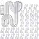 100Pcs Clothes Hanger Connector Hooks, Plastic Space Saving Heavy Duty Hanger Extender Clips for Closet Organizers, Clear