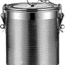 Stainless Steel Tea Ball Strainer Tea Infuser Soup Seasonings Seperation Basket Spice Filter Seasoning Strainer Mesh Filter Extra Fine with Chain Hook-3.2L (16CM*16CM)