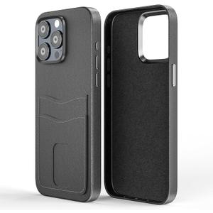 Case for iPhone 15 Pro Max: Wallet Case with Card Holder - Luxury Leather Design - Standalone Button & Anti Stick- Phone Cover for Women Men(6.7-inch) - Black