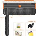 Evteck Paper Cutter 12 Inch Paper Trimmer Slider Crafting Scrapbooking Supplies for A4 Vinyl Photo Cardstock with Security Blade and Foldable Ruler