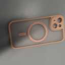 TOCOL Magnetic for iPhone 15 Case, Upgraded Full Camera Protection, Compatible with Magsafe, Drop Protection, Translucent Matte Back Bumper Phone Cover 6.1-Inch (Light Pink)