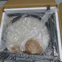 C Shaped End Table, Couch Side Tables for Living Room, Round Sofa End Table with Metal Frame, Small Wooden Snack Table for Bedroom, Small Spaces, Easy Assembly (Black)