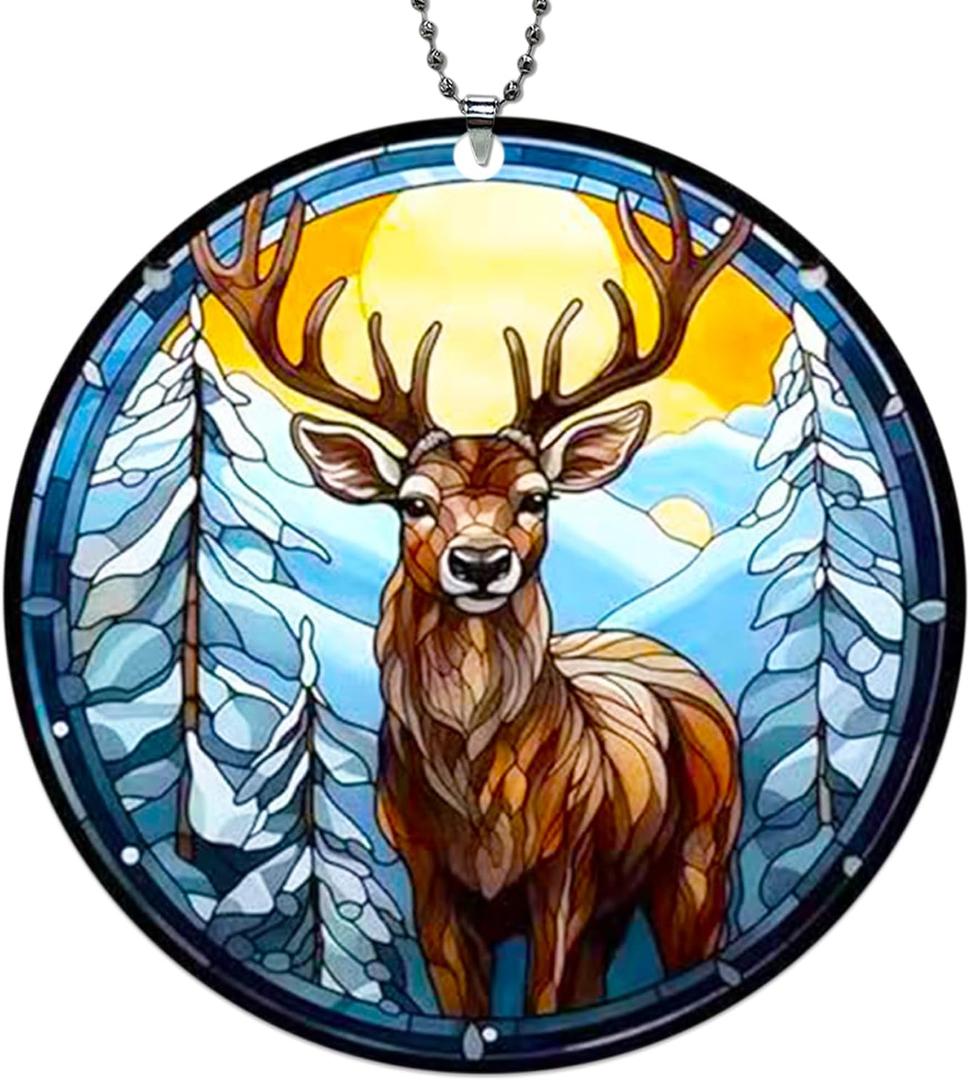 3 x Deer Christmas Ornaments 2026,Buck Hunter Reindeer Ornaments for Christmas Tree-Acrylic Hunting Ornament,Deer Gifts for Christmas Tree Decor
